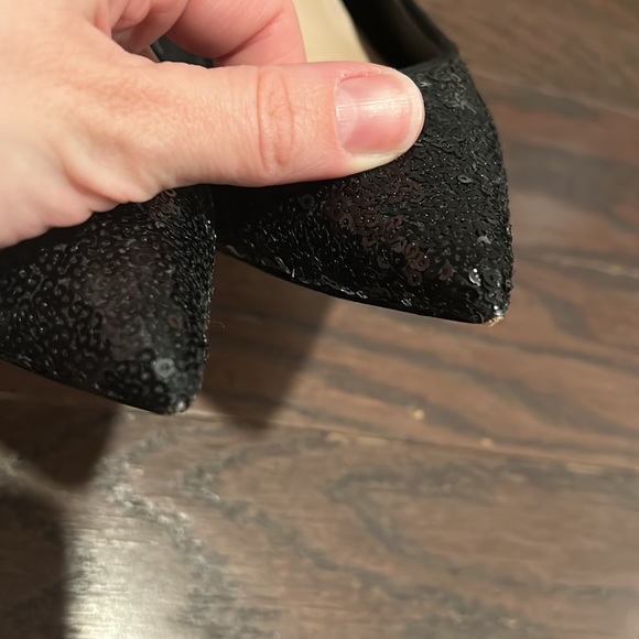 ALDO Black Gold Sequins Heels Pumps Size 7.5 - Picture 10 of 15